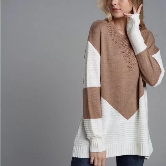 Gracey’s Sweaters - GRACEY’S // Color Block Oversized Pullover Sweater